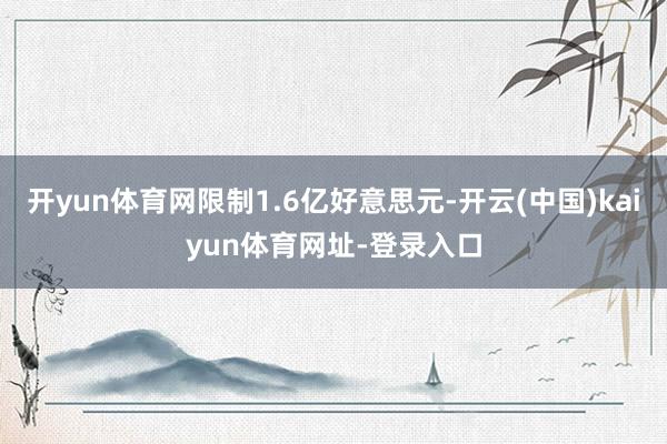 开yun体育网限制1.6亿好意思元-开云(中国)kaiyun体育网址-登录入口