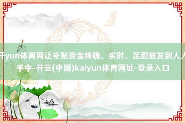 开yun体育网让补贴资金精确、实时、足额披发到人人手中-开云(中国)kaiyun体育网址-登录入口