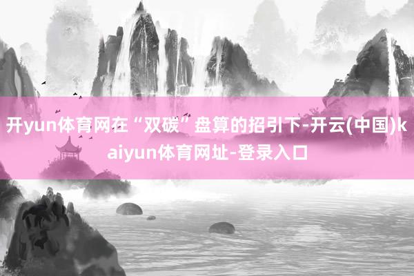 开yun体育网在“双碳”盘算的招引下-开云(中国)kaiyun体育网址-登录入口