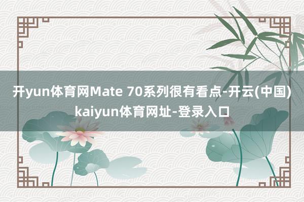 开yun体育网Mate 70系列很有看点-开云(中国)kaiyun体育网址-登录入口