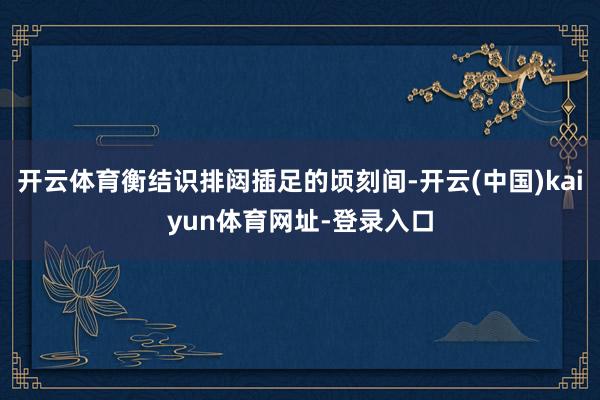 开云体育衡结识排闼插足的顷刻间-开云(中国)kaiyun体育网址-登录入口