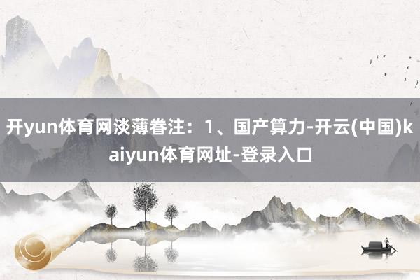 开yun体育网淡薄眷注：1、国产算力-开云(中国)kaiyun体育网址-登录入口