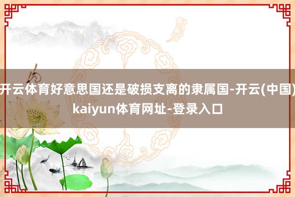 开云体育好意思国还是破损支离的隶属国-开云(中国)kaiyun体育网址-登录入口