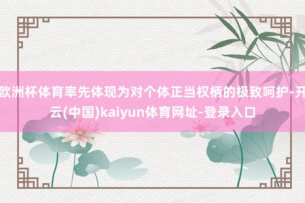 欧洲杯体育率先体现为对个体正当权柄的极致呵护-开云(中国)kaiyun体育网址-登录入口