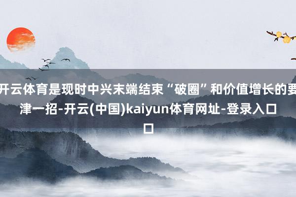 开云体育是现时中兴末端结束“破圈”和价值增长的要津一招-开云(中国)kaiyun体育网址-登录入口